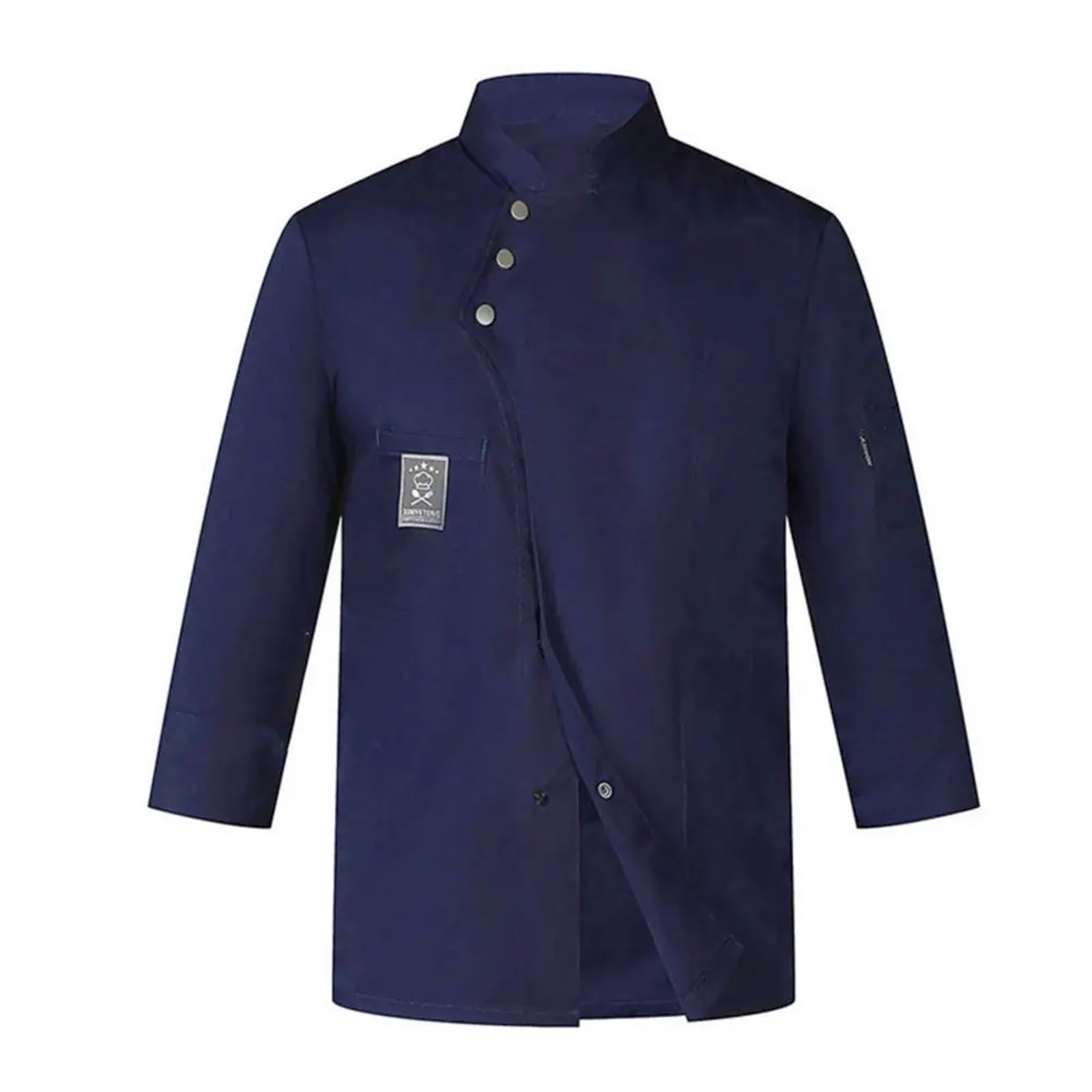 Wenyog Unisex Blue Chef Uniform Women Men Chef Jacket Professional Uniform Double-Breasted Long Sleeve Shirt Kitchen(,2Xl)
