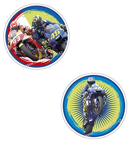 Les Colis Noirs LCN - Disque Azyme Moto de Course 21 cm - Modèle Aléatoire - Anniversaire Decoration Gateau - 172