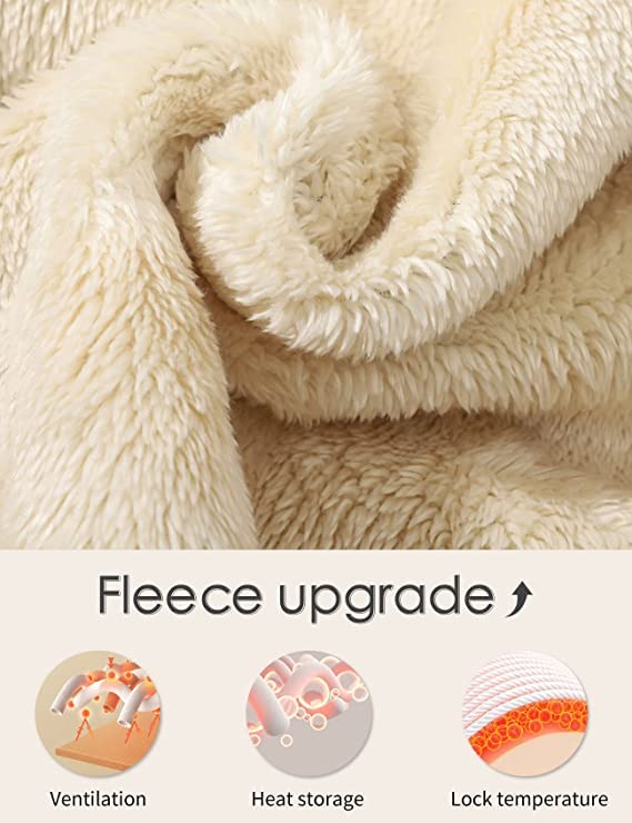 Gihuo Women's Mockneck Sweatshirt Winter Warm Fleece Sherpa Lined Pullover Tops2