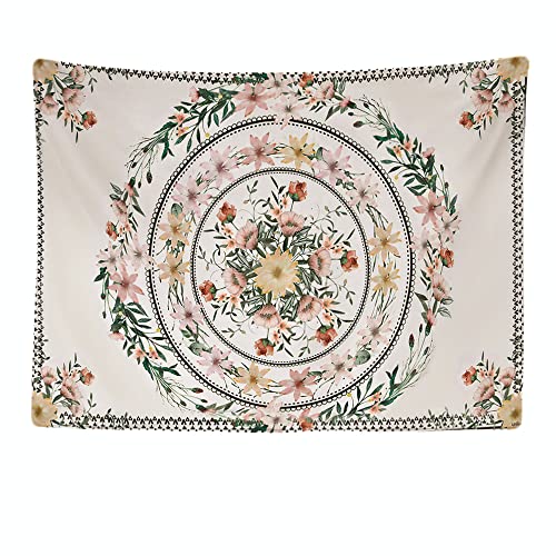 Ulticool - Mandala Fleurs Nature - Tapisserie murale - 200x150 cm - Grande tapisserie murale -...