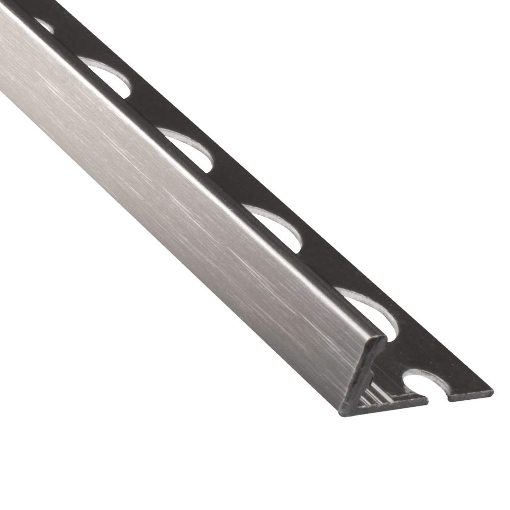 Buy Genesis Aluminium Straight Edge Tile Trim Brushed Silver 10mm x 2