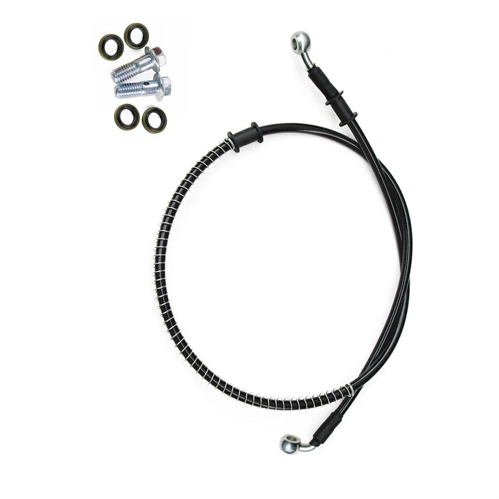 Ksxzw Black- Silver Motorbike Part 900Mm M8 90° 28° Motorcycle Brake Hydraulic Line Motorbike Accessories