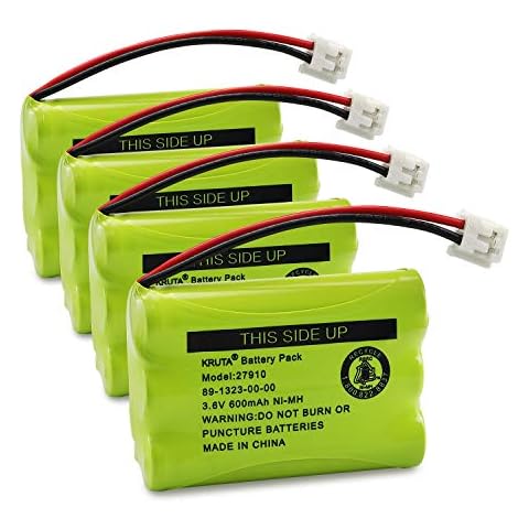 Kruta 27910 Cordless Telephone Battery Compatible with AT&T 89-1323-00-0 Motorola SD-7501 RadioShack 23-959 23-894 Ni-MH 3.6V, (Pack 4) Cover