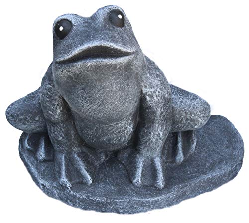 STEINFIGUREN SPICKER Steinfigur Frosch, 128/1 Gartenfigur Steinguss Tierfigur Basaltgrau