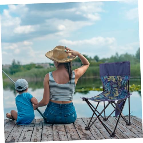 Chaise de pêche pliable bleue, indispensable pour camping et rando