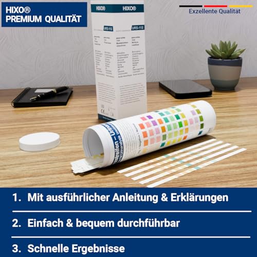 100x Urinstreifen mit 11 Indikatoren Gesundheitstest für Zuhause & Professionell Urin Teststreifen – Urinanalysestreifen Selbsttest | Ketone Glucose pH-Wert