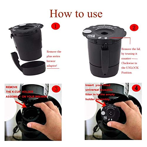 Marbe Reusable Coffee Filter Basket Compatible with Keurig 2.0 and 1.0 Brewers Coffee Maker (Black, 2pcs/pack)