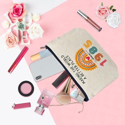 ancpeany 40th Birthday Gifts for Women Her Makeup Bag, 1985 Anniversary 40 Year Old Birthday Decorations Party Favors for Mom, Wife, Sister, Friend, Mothers Day, Christmas, Small Cosmetic Travel Pouch4
