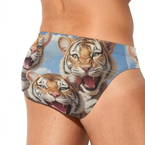 Cute Tigers Men's Swim Briefs Sexy Bikini Swimsuit Beach Shorts Underwear Low Waist3
