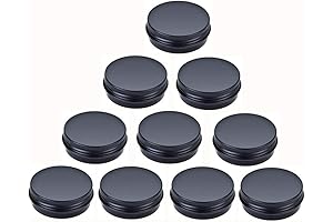 Black Aluminum Tins Round Tin Cans Containers with Screw Top Lid