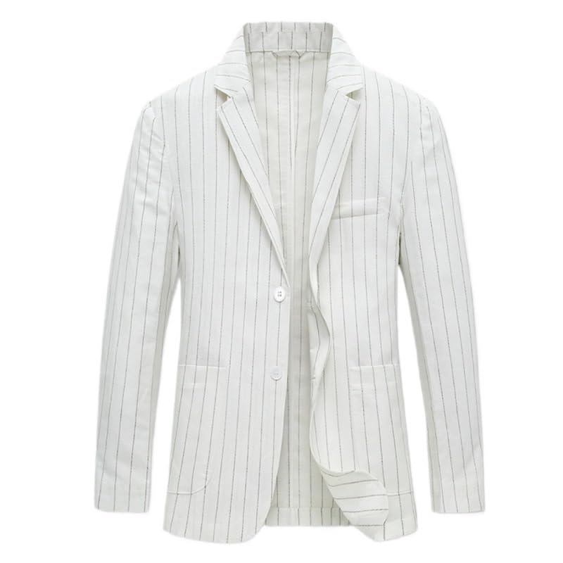 Men's Casual Linen Summer Lightweight Sport Coat Two Button Notch Lapel Suit Jacket