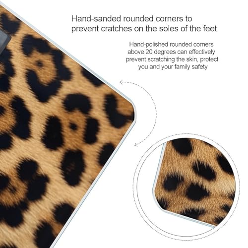 Báscula digital corporal diseño leopardo alta precisión miniatura 4