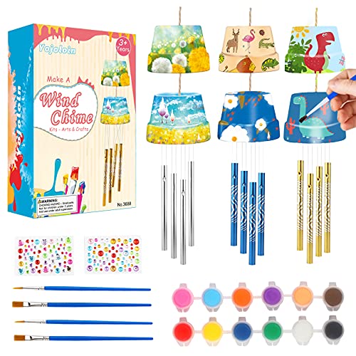 Yojoloin 3-Pack DIY Wind Chime Kits, Arts & Crafts Construct & Paint for Boys Girls Kids, Wind Chime Kits for Kids, Kids Crafts for Gifts, Arts and Crafts for Girls