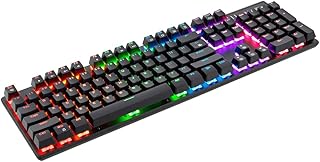 Bright, Teclado Mecânico Gamer Tank na Cor Preto, Com Conexão USB, Possui Função Anti-Ghosting em 29 teclas, Teclas Retroiluminadas com Efeito Arco-Iris, 8 Opções de Iluminação, Altamente Resistente
