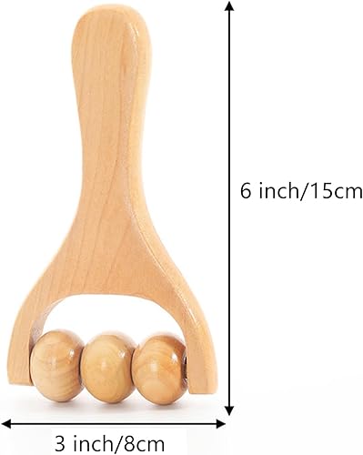 Miniatura 2 de Relájese rodillo de bola de masaje, masajeador de cuerpo total de madera multifuncional de mano, herramienta de masajeador de rodillo de madera, 1