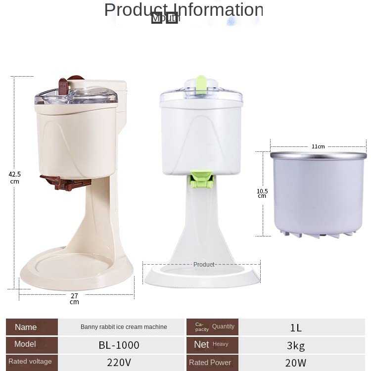 JUYICAI Softeismaschine, Vollautomatische Mini-Frucht-Softeismaschine, Sorbet-Gelato-Maker, Gefrorene Joghurtmaschine… – Bild 7