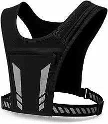 Colete Esportivo Refletivo com Suporte de Celular, Ajuste Confortável e Bolsos para Hidratação – Segurança 360º para Corrida, Ciclismo e Trilhas