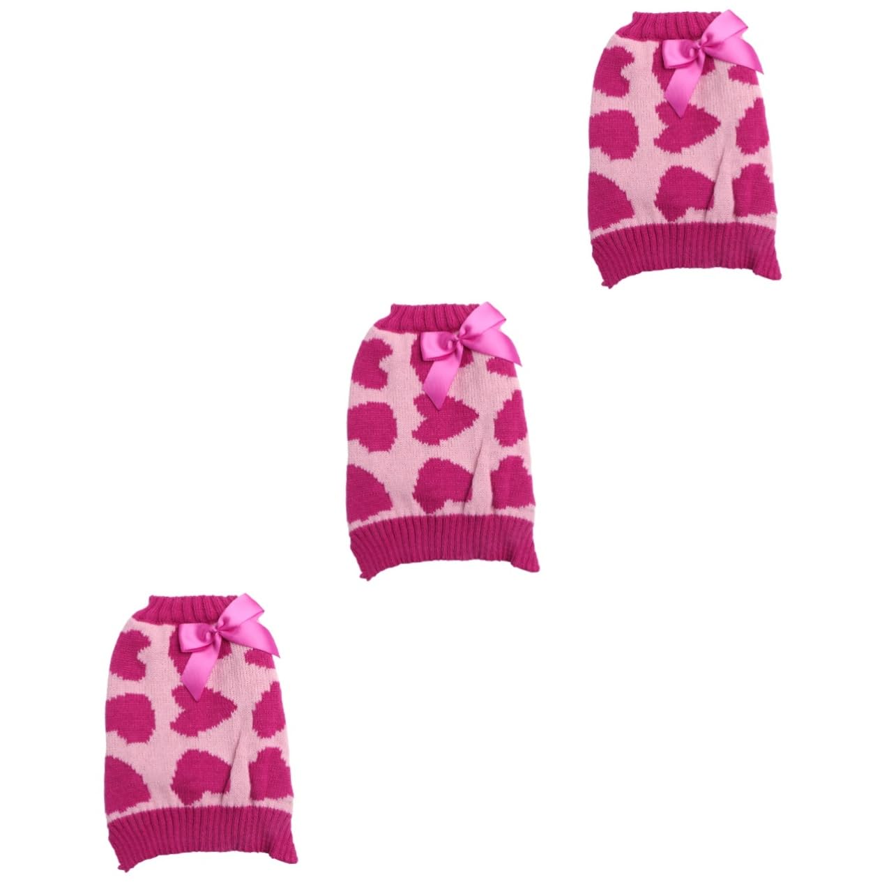 Housoutil 3 Pièces Saint Valentin pour Animaux de Compagnie Pull-Over Sweats à Capuche Chauds vêtements de fête pour Animaux de Compagnie Pull pour Chien Hiver Veste avec Chapeau Robe