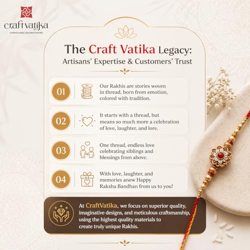 Image of CraftVatika Kundan Rakhi for Brother Boy Men, Designer Kundan Rakhi for Rakshabandhan Festival, Traditional Raki for Bhai, Premium Raksha Bandhan Rakhies for Bhaiya RakshaBandhan Bracelet Set of 1