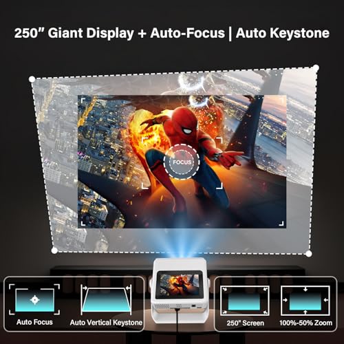 Image of Aepuesem Portable Outdoor Projector with Wifi and Bluetooth & Touchscreen