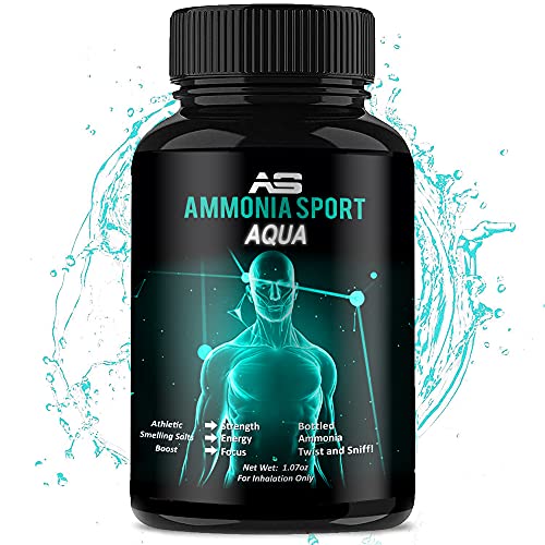 Athletic Smelling Salts - Aqua - Twist & Sniff! - Pre-Activated with 100's of Uses Per Bottle - Strongest Smelling Salt for Athletes - Alert Supplement - Adrenaline Supplement - by AmmoniaSport