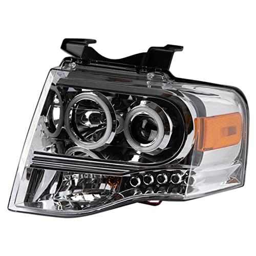 Image of TRQ Performance Driver and Passenger Side Headlight Assembly Set Chrome
