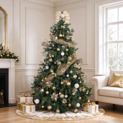 SZVRL Christmas Balls Ornaments -36pcs Shatterproof Christmas Tree Decorations with Hanging Loops for Xmas Tree, Holiday Party, Wedding & Indoor Home Decor,6 Styles in 3 Sizes (Gold) - image 6