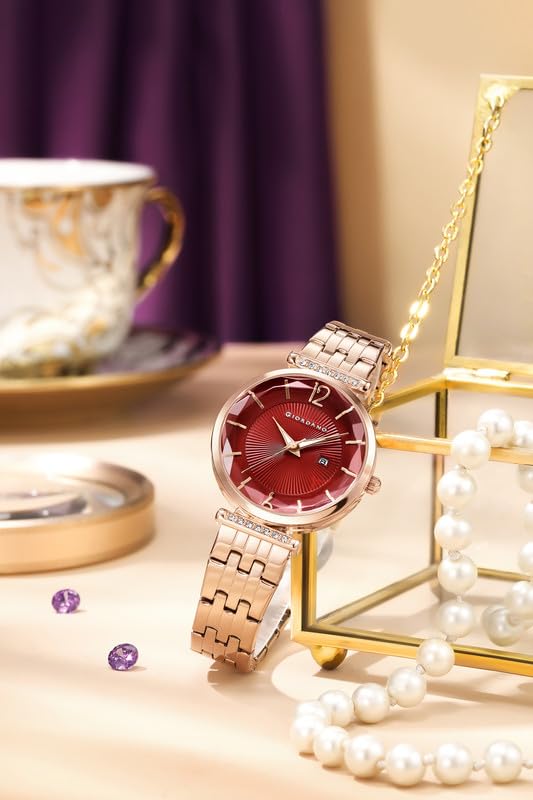 Image of Giordano Exquisite Analog Watch for Women with Round Cut Glass Textured Dial, Date Display Function, Quartz Movement and Stainless Steel Strap - GZ-60111