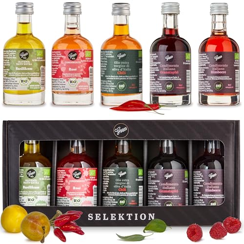 Gepp’s Feinkost Bio Essig und Öl Probier- & Geschenkset I 5 x 50ml hochwertige Essige & Öle in edler Verpackung I Hergestellt nach eigener Rezeptur I...