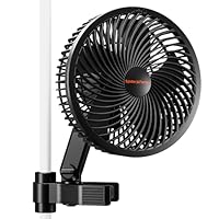Spider Farmer Grow Ventilator mit Clip, 10-Stufen-Regelung per Knopf oder GGS Smart App (App-Steuerung nur mit GGS-Set), EC-Motor, Oszillierend, IP54, Timer – Leiser 8W Lüfter für Growbox/Zelt