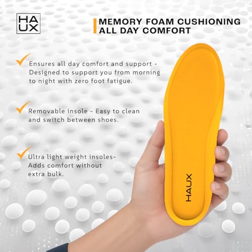 Image of HAUX Men's Slip-On Running Shoes | Lightweight Sports Sneakers with Memory Foam Cushioning | Walking, Gym, Jogging, Training | Ultra Comfort & Style