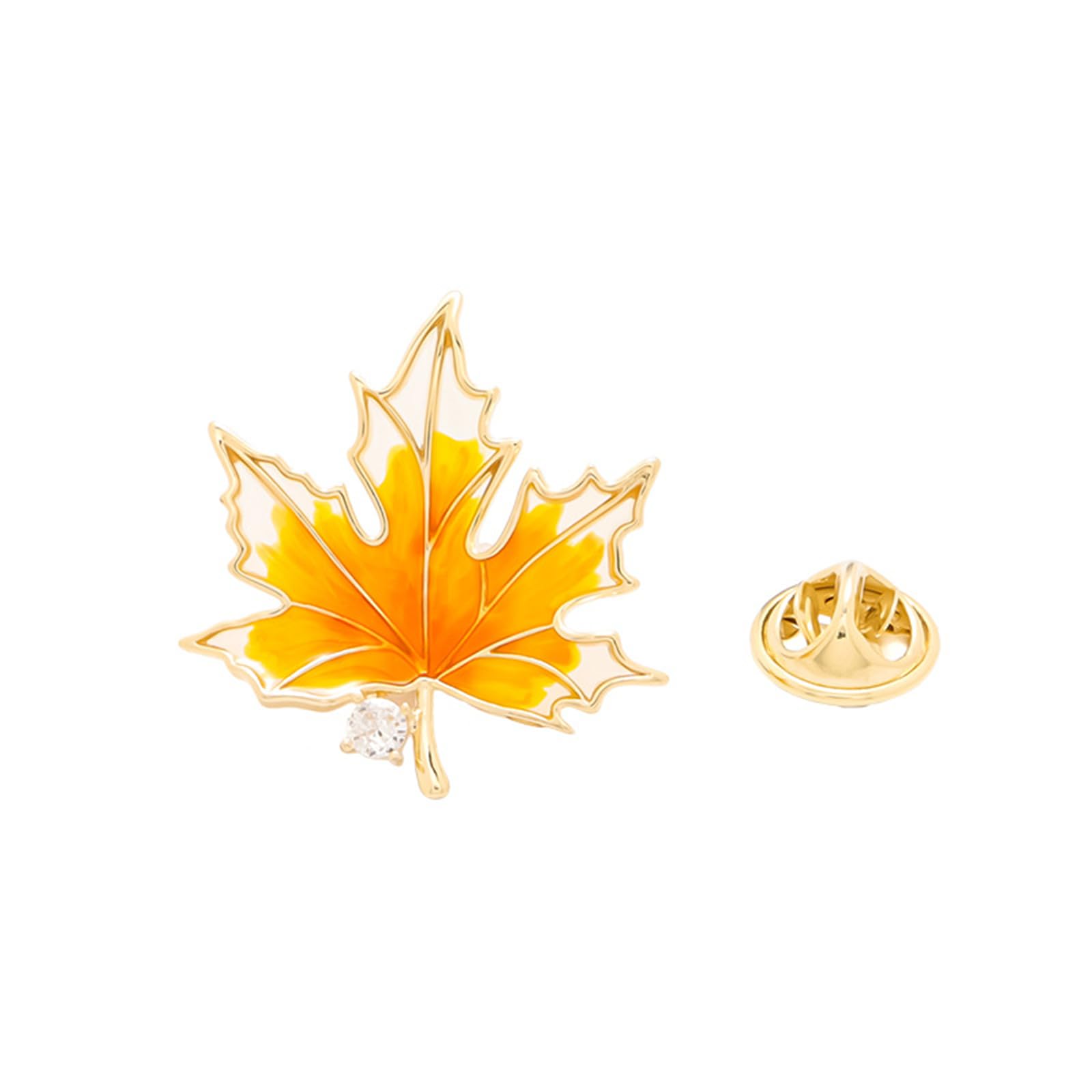 Maple Leaf Brooch Pin for Women Dainty Shining Crystal Autumn Fall Leaves Brooch Thanksgiving Party Clothing Dress Decoration Charm Jewelry