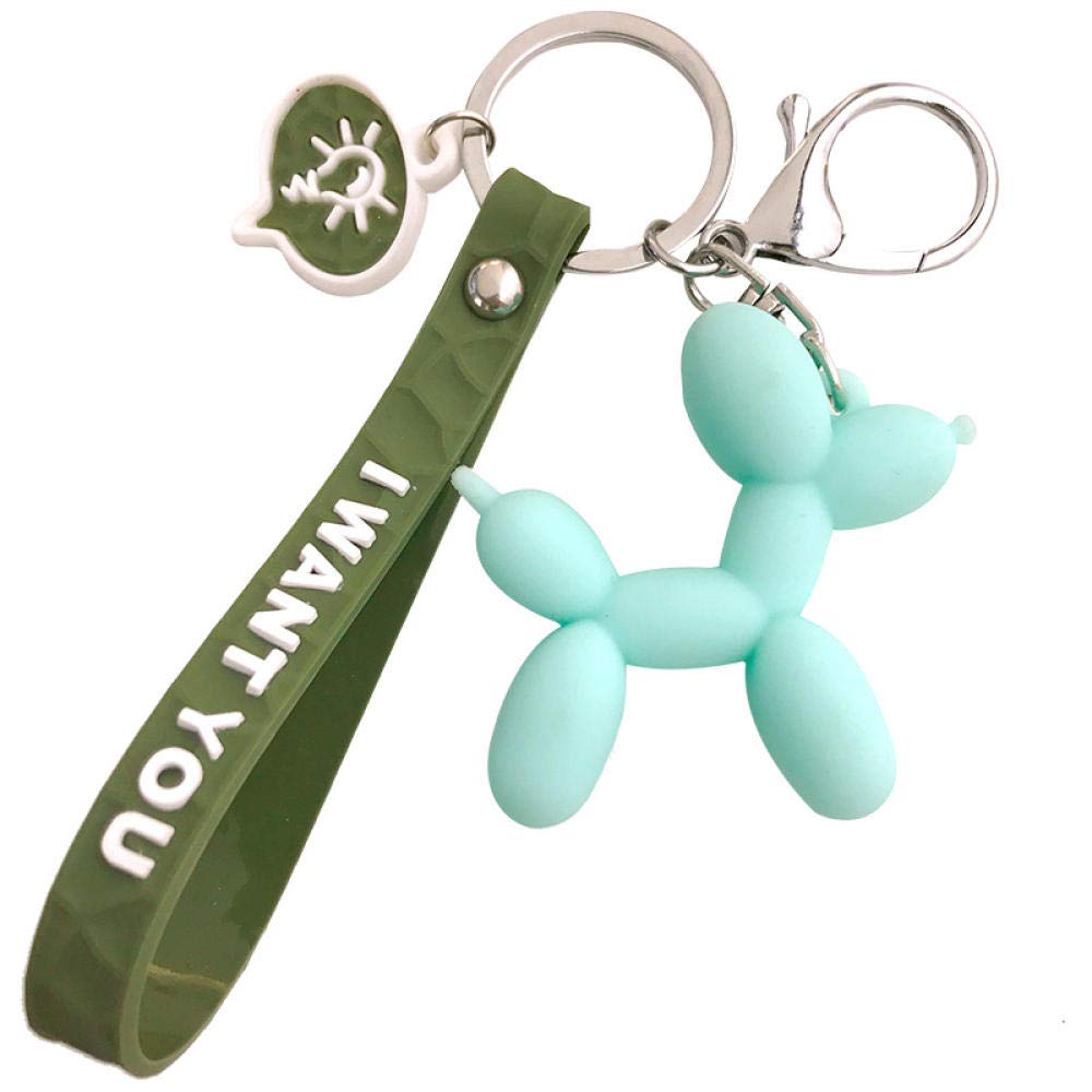 KiErx Sleutelhanger 2 stuks cartoon legering ballon hond sleutelhanger rugzak handtas sleutelhanger sleutelhanger, Zwart, Eén Maat