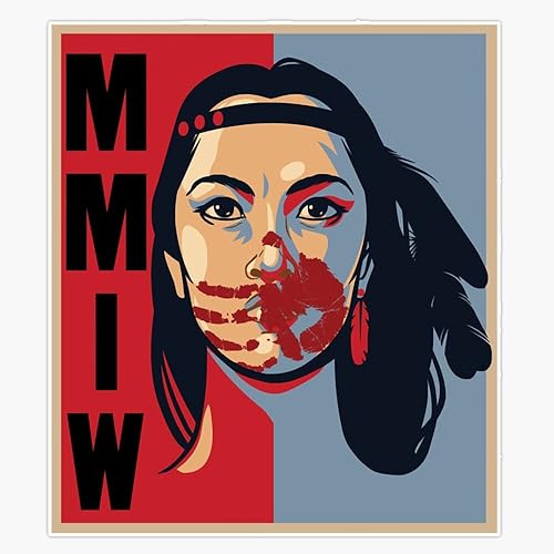 Imán Mmiw Conciencia Mujer Nativa Americana Arte Para Las Mujeres Indígenas Desaparecidas Y Asesinadas Imán Adhesivo de Vinilo Adhesivo de 5"