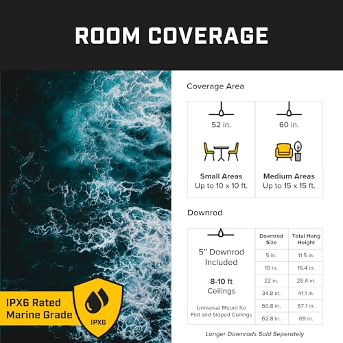 Image of Big Ass Fans Haiku Coastal 52 inch Smart Outdoor Ceiling Fan with Remote for Indoor & Covered Patio, Coastal-Rated, Corrosion-Resistant, Matte White