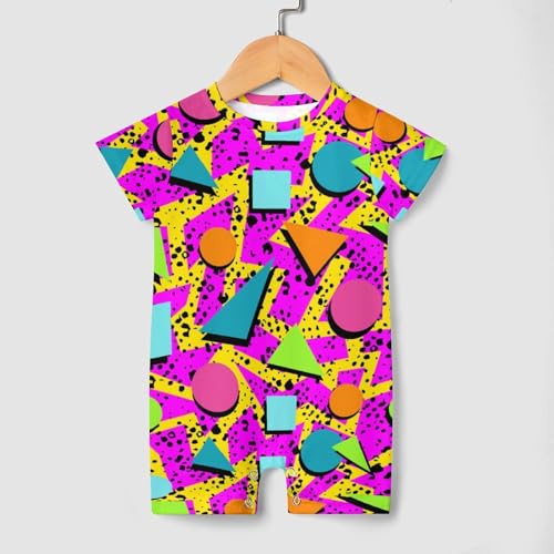 Retro Vintage 80s 90s Newborn Baby Romper Clothing Cute Infant Short Sleeve Clothes Jumpsuit Playsuit One Piece Outfit for 0-3M Boy Girl3