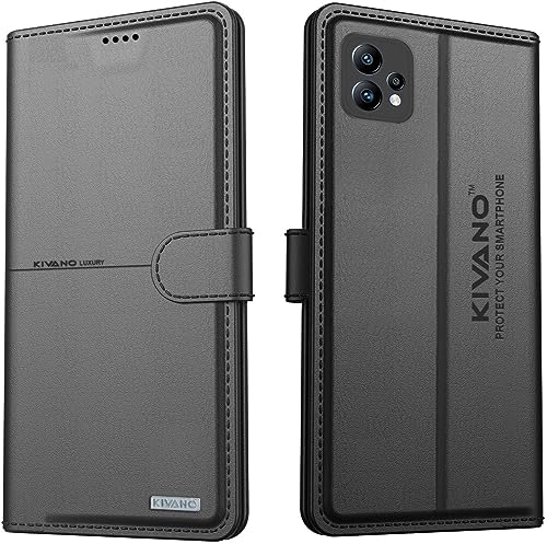 Image of KIVANO Realme 9 4G / Realme 9 Pro Plus 5G / Realme Narzo 50 Pro 5G Flip Cover | Leather Finish | Inside Pockets & Inbuilt Stand | Shockproof Wallet Style Magnetic Closure Back Cover Case