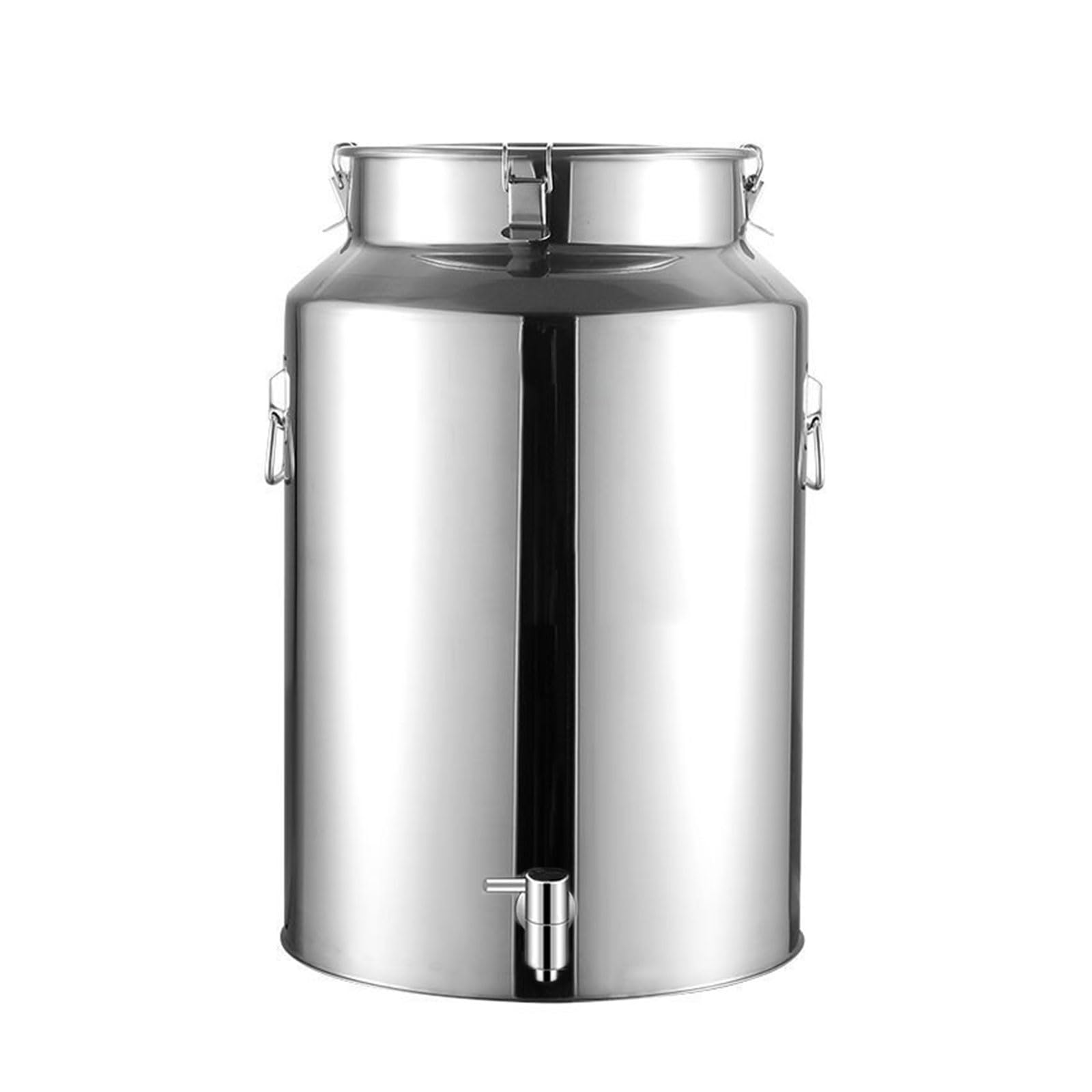 AYCDL Pail Milk Can Bucket,Milk 201 Stainless Steel Oil Barrel Bucket with Tap, Seal Barrels Transport for Tea,42L