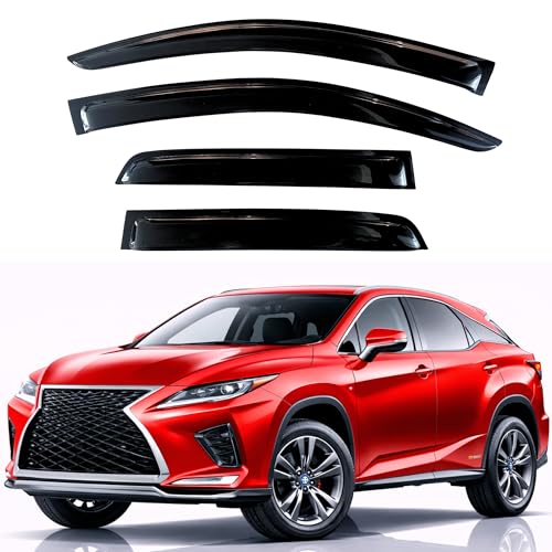 Image of KPY Rain Guards Fit for 2016-2022 Lexus RX350 RX450h, Out-Channel Window Visors Vent Wind Deflectors 4PC, Car Accessories for 16-22 Lexus RX Series