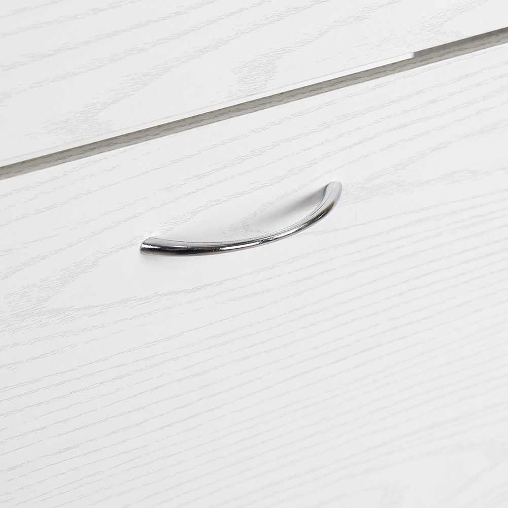 BAKAJI Scarpiera Portascarpe in Legno MDF con 3 Ante Porta Scarpe a Ribalta Maniglie in Metallo Doppia Profondità Dimensioni Compatte Slim 63 x 24 x 115 cm Ingresso Casa (Bianco Frassinato)