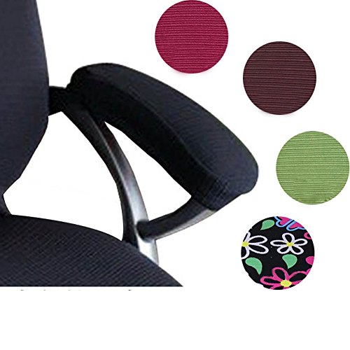 Preisvergleich Produktbild fittoway 2 Set Polyester abnehmbarer strapazierfähig Maschinenwaschbar Bürostuhl Armlehne Bezüge Strechhusse Pads (length-30 cm) Length-55cm, Perimeter-16cm or Less coffee