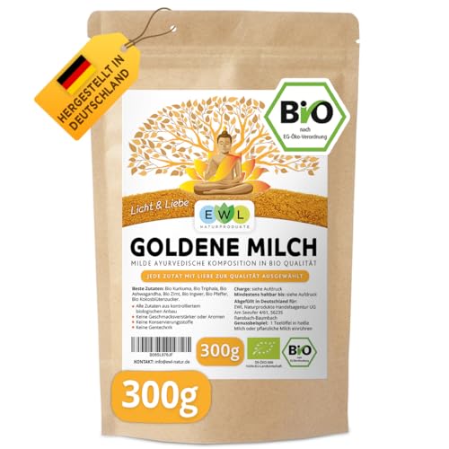 EWL Naturprodukte Bio Goldene Milch 300g,Golden Milk mit Kurkuma, Triphala, Ashwaganda, Ceylon Zimt, Ingwer, Ceylon Pfeffer, Kokosblütenzucker EWL Naturprodukte Bio Goldene Milch 300g,Golden Milk mit Kurkuma, Triphala, Ashwaganda, Ceylon Zimt, Ingwer, Ceylon Pfeffer, Kokosblütenzucker