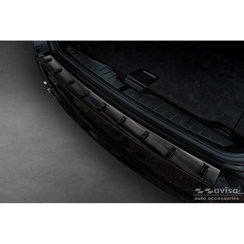 Protection De Seuil Arrière Inox Noir-Chromé Avisa 'Ribs' - BMW Série 5 F11 Touring 2010-2016