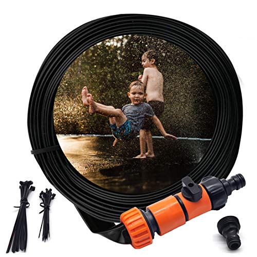 Trampoline Water Play Sprinklers for Kids, Boys Girls Fun Summer Outdoor Water Game Trampoline Sprinkler Accessories（32ft） - Thumbnail 5