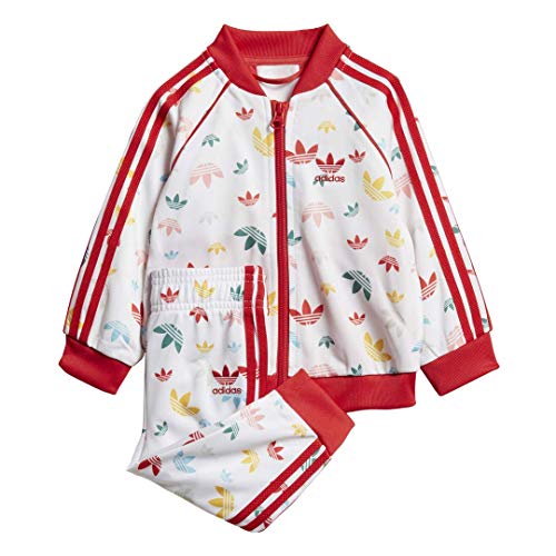 adidas Originals Men's Superstar Track Suit Set, White/Multicolor/Lush Red, 6M adidas Originals Men's Superstar Track Suit Set, White/Multicolor/Lush Red, 6M