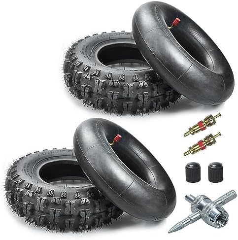 HOLATO 4.10/3.50-6 4.10-6 NHS Tire and Inner Tube for Lawn Mower Wheelbarrows 4 Wheelers ATV Quad Go Kart Snow Blower Tractors Hand Trucks Generators Utility Carts Trolleys Mini Bike Heavy Duty 2 Pack