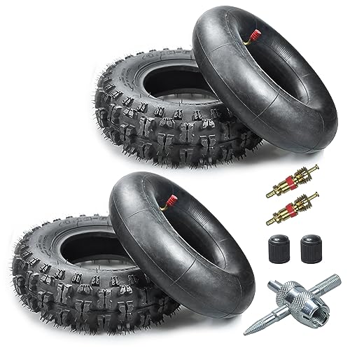 HOLATO 4.10/3.50-6 4.10-6 NHS Tire and Inner Tube for Lawn Mower Wheelbarrows 4 Wheelers ATV Quad Go Kart Snow Blower Tractors Hand Trucks Generators Utility Carts Trolleys Mini Bike Heavy Duty 2 Pack