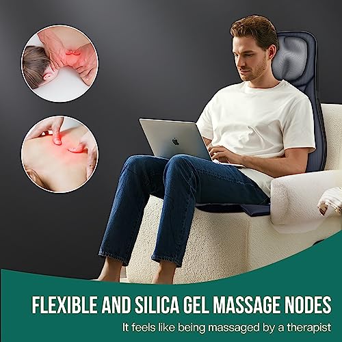 Image of Snailax Shiatsu Neck Back Massager with Heat, Full Body Massage Chair Pad with Adjustable Height, Deep Kneading & Rolling Massage Seat Cushion for Back Pain, APP Control Seat Chair Massager, Gifts