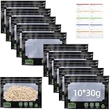 10x 30g Grove Bags mit Labels, Luftdichte und Wiederverwendbare Aufbewahrungsbeutel mit Geruchskontrolle + UV-Schutz, Relativer Luftfeuchtigkeit zwischen 58 und 62%, optimaler Schutz für Kräuter