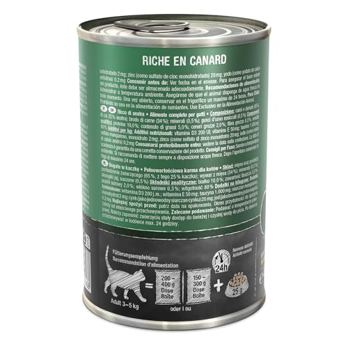 LEONARDO Nassfutter [6x400g Ente] | Getreidefreies Nassfutter für Katzen | Feuchtfutter Alleinfutter aus der Dose